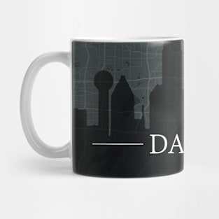 Dallas City map with silhouette Mug